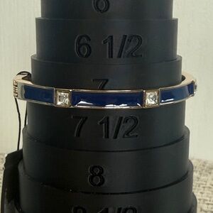 SEQUIN BLUE GOLD CRYSTAL LIKE  CLEAR STONES BANGLE